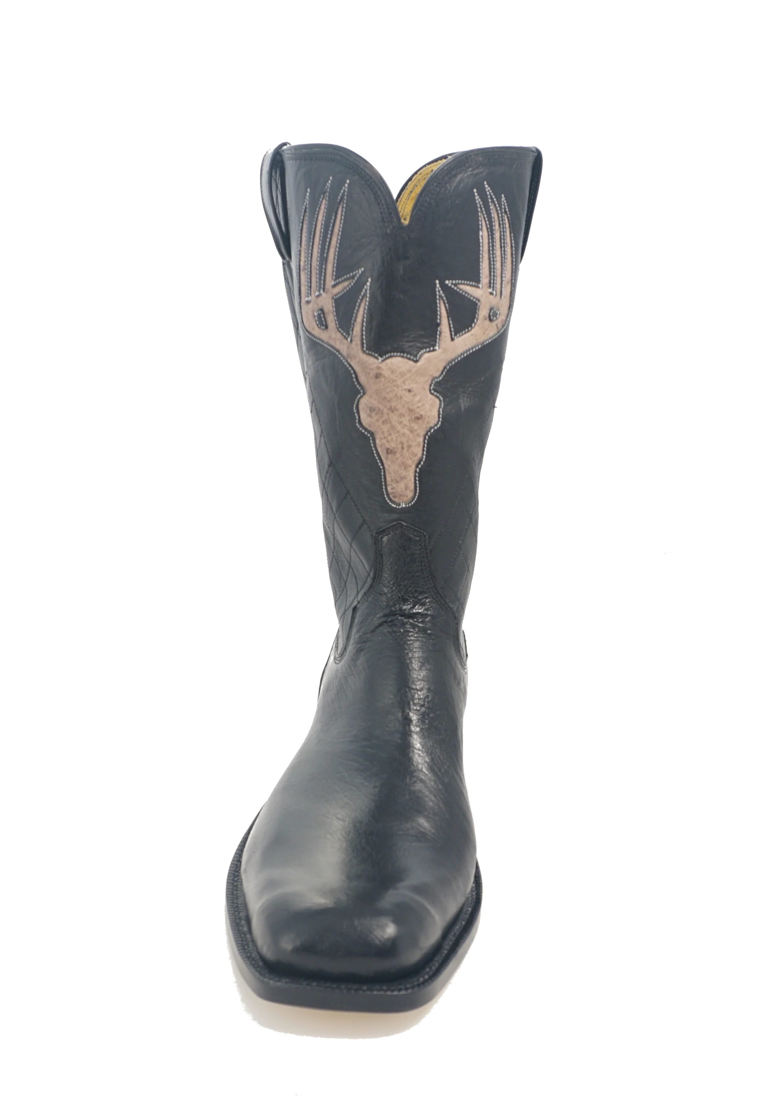 black belly ostrich with deer skull inlay
