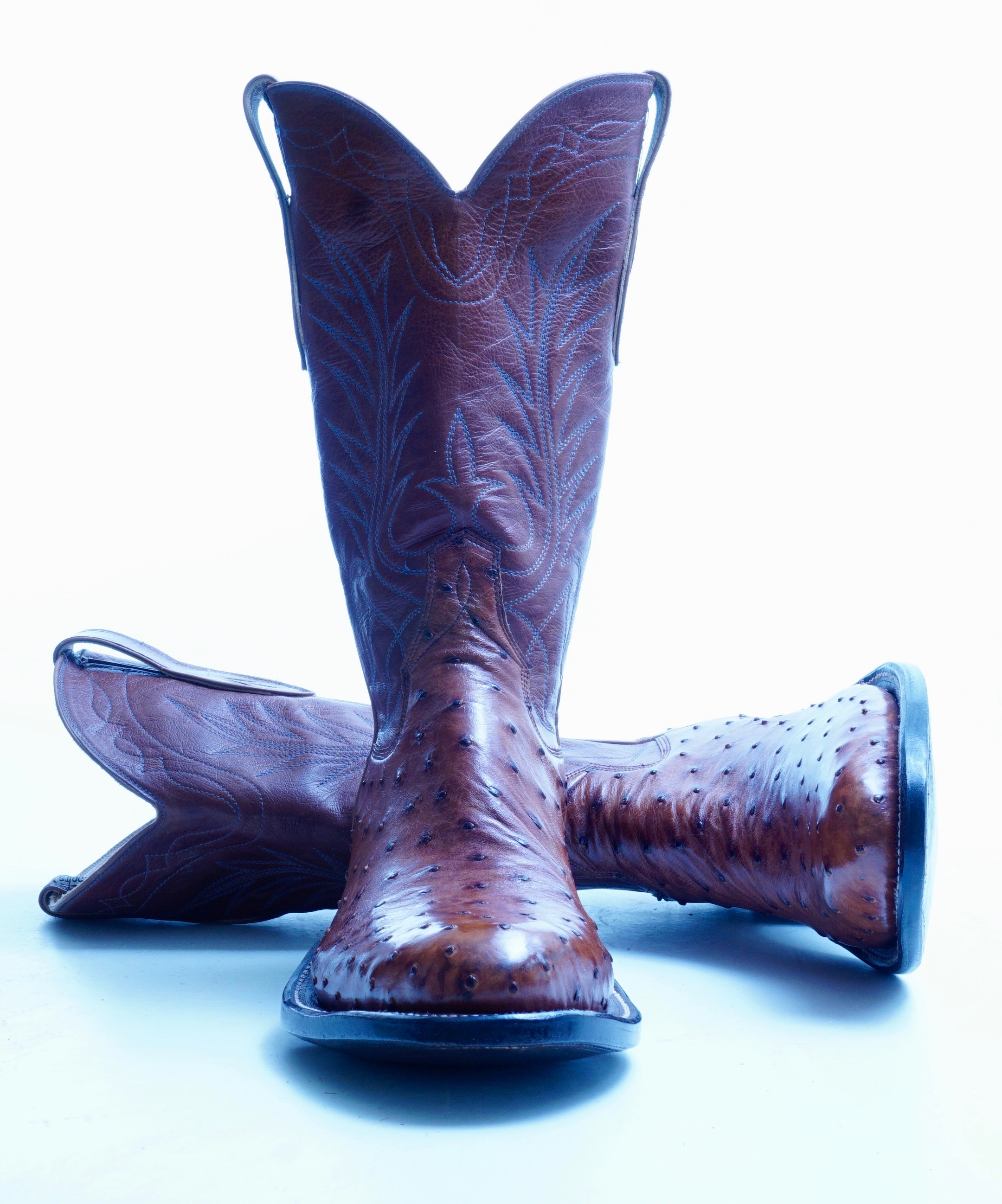 brandy full quill ostrich boots