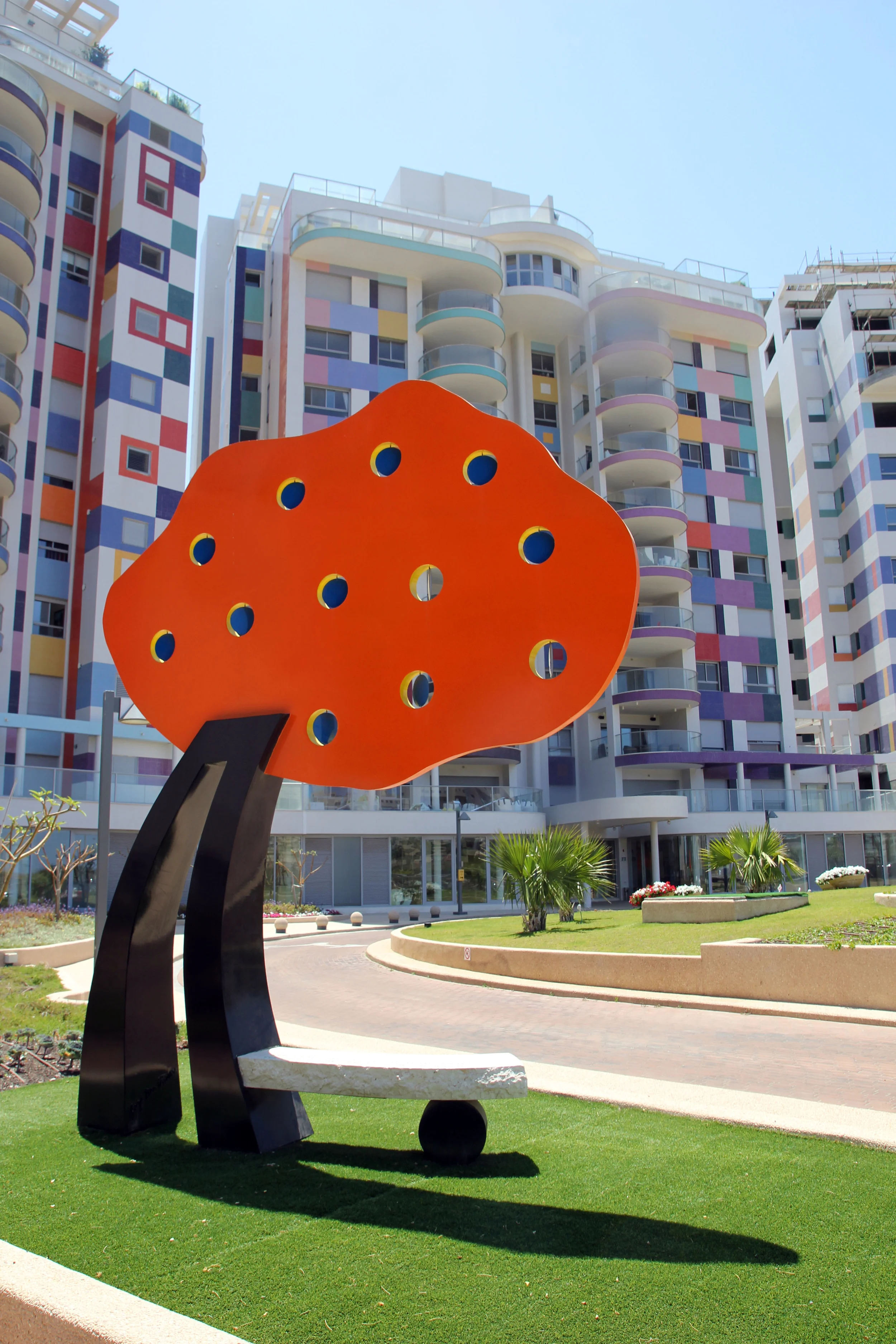 PoeTree – President Zigi Ben-Haim , 2011 18 x 108 x 55 inches | Aluminum, Stone, and Epoxy Paint Tel-Aviv, Israel