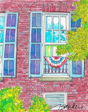 Fourth of July bunting on Historic Pollock Street