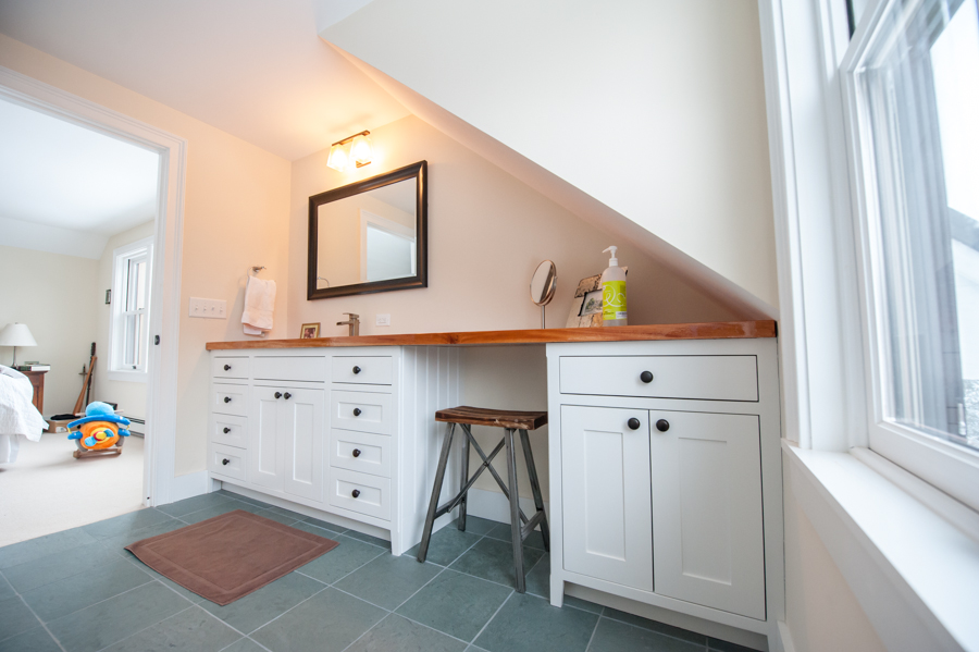 Custom built vanity.