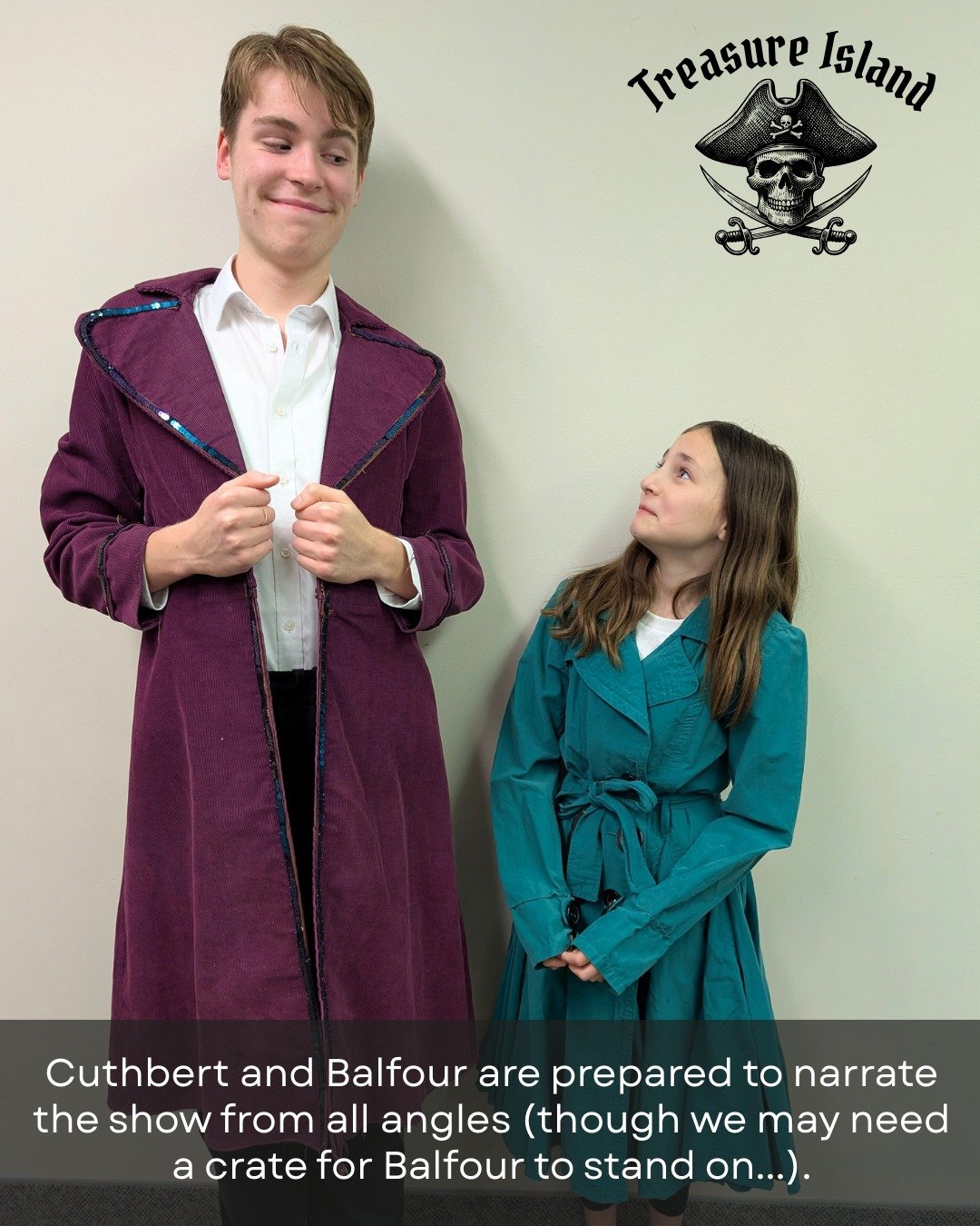Our fourth-wall breaking narrators are here to manage our comedic adventure on the high seas at the Registry Theatre. @registrytheatre

Treasure Island, All-ages show
Feb 18th-21st
7pm shows, with an extra 2pm matinee on Saturday
Kids $5, Teens/Senio