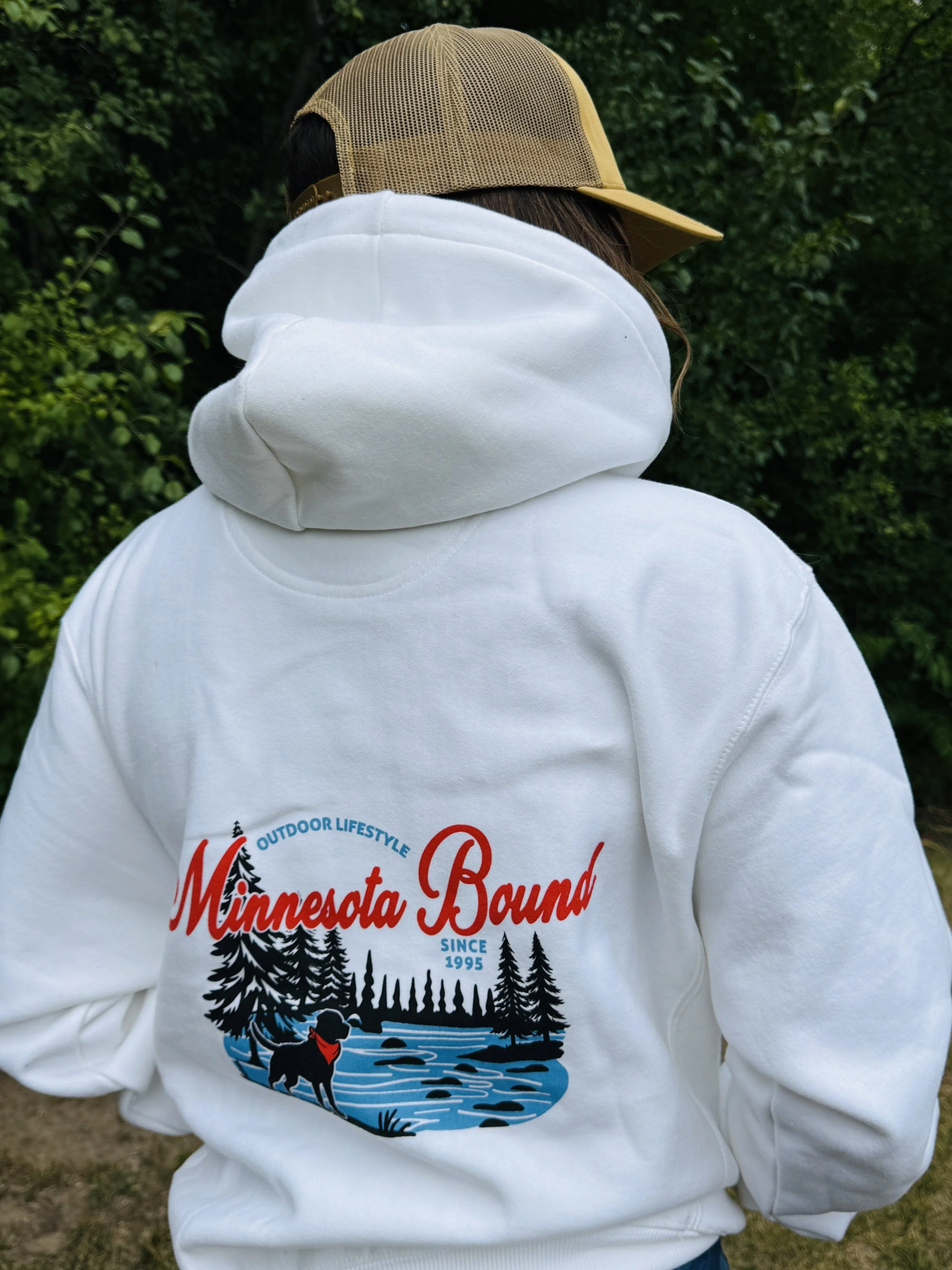 White MN Bound Hoodie