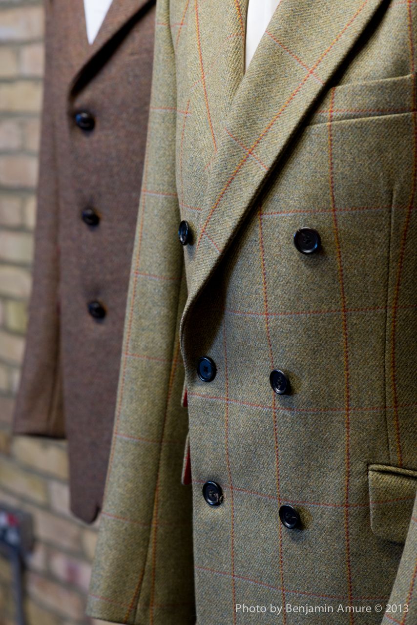 Real horn buttons and perfect check mate match on the Mr Willis jacket (c) 2013 Ben Amure.jpeg