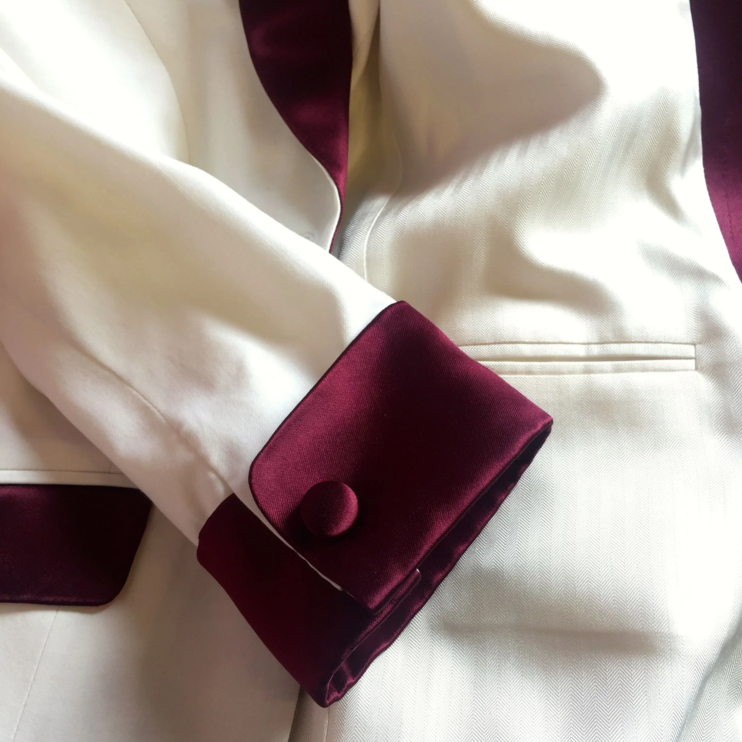 Cuff, lapel and lining of Giselle's suit.jpg