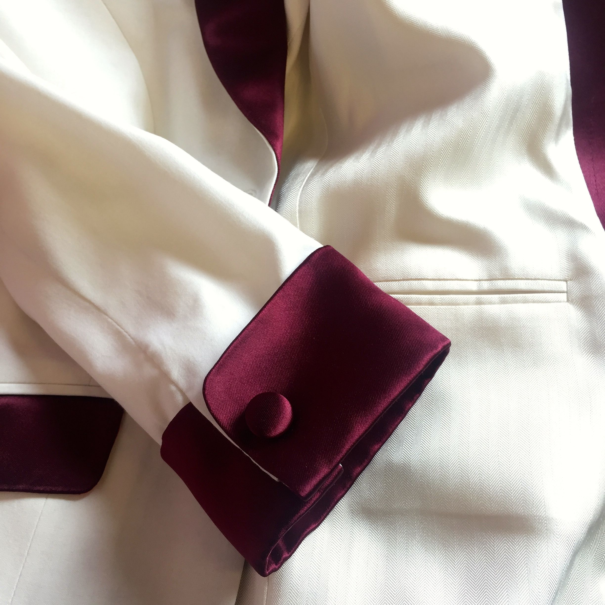 Cuff, lapel and lining of Giselle's suit.jpg