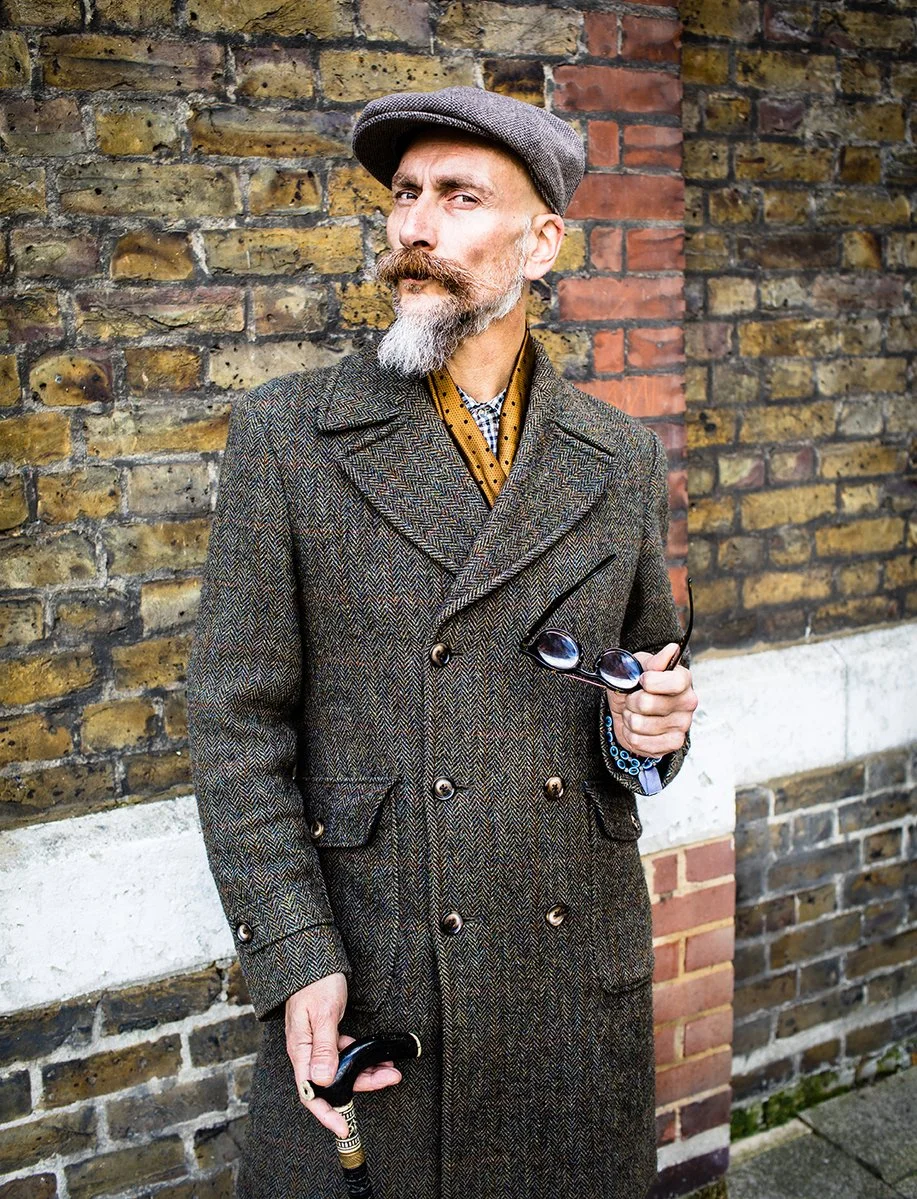 Billy Idle models for EoB wearing Clancey Coat in China Walk Estate for The Chap Nov 2017.jpg