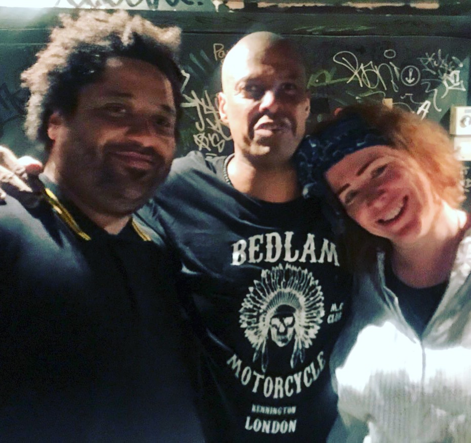 Christopher Dowd and Angelo Moore from Fishbone, the greatest band in the world, with Lady C after a sweaty show at the Underworld in Camden.