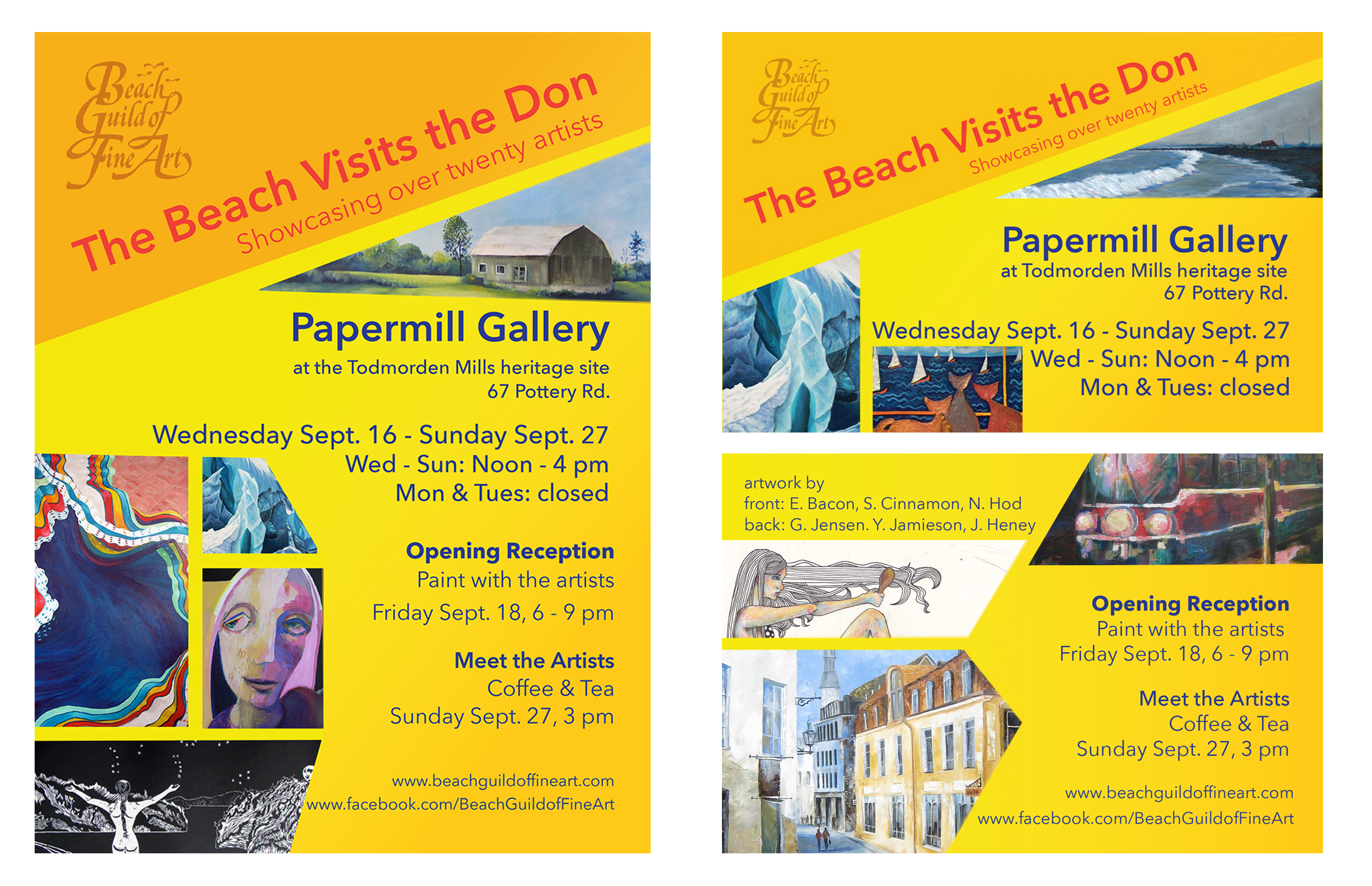  As part of her work with the Beach Guild of Fine Art Jordana does the graphic design for all of the guild's printed posters, postcards, flyers, and e-vites related to their art shows. 