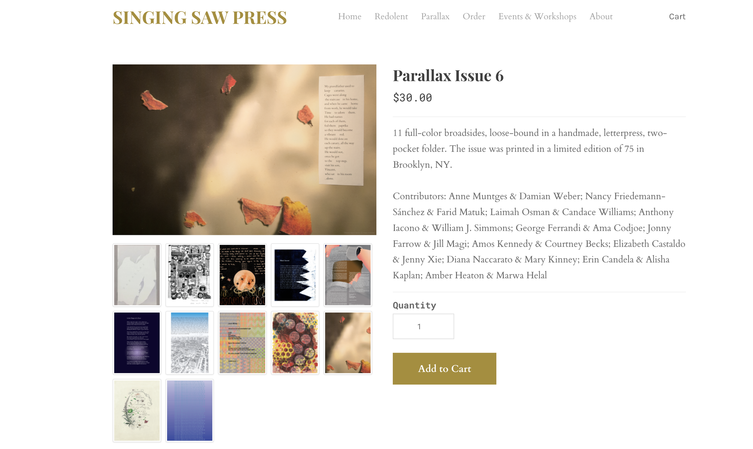 Collaboration with Mary Kinney, Parallax Issue 6