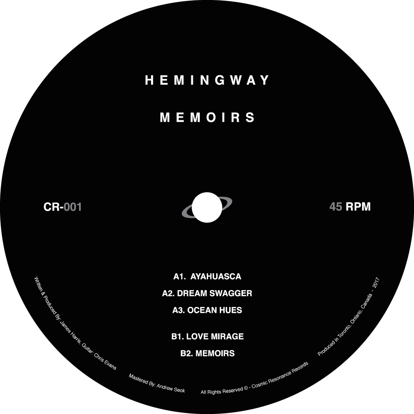 Hemingway - Memoirs EP - Centre Label