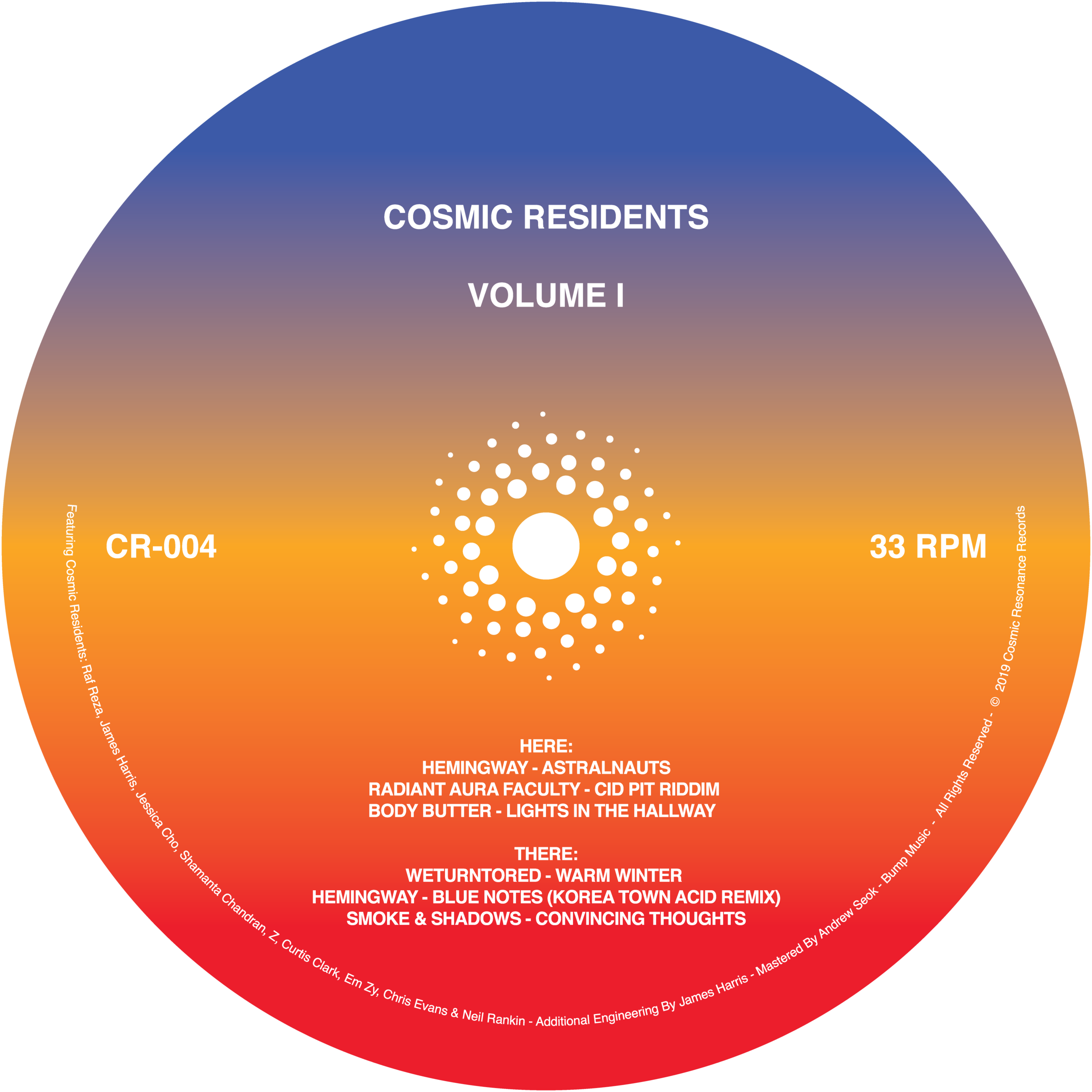 Cosmic Residents EP Centre Label