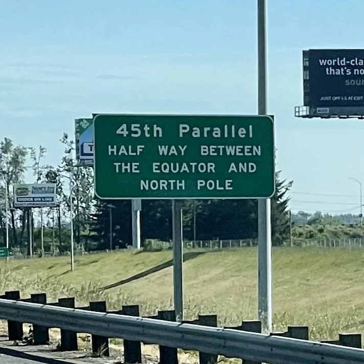 45th Parallel Sign