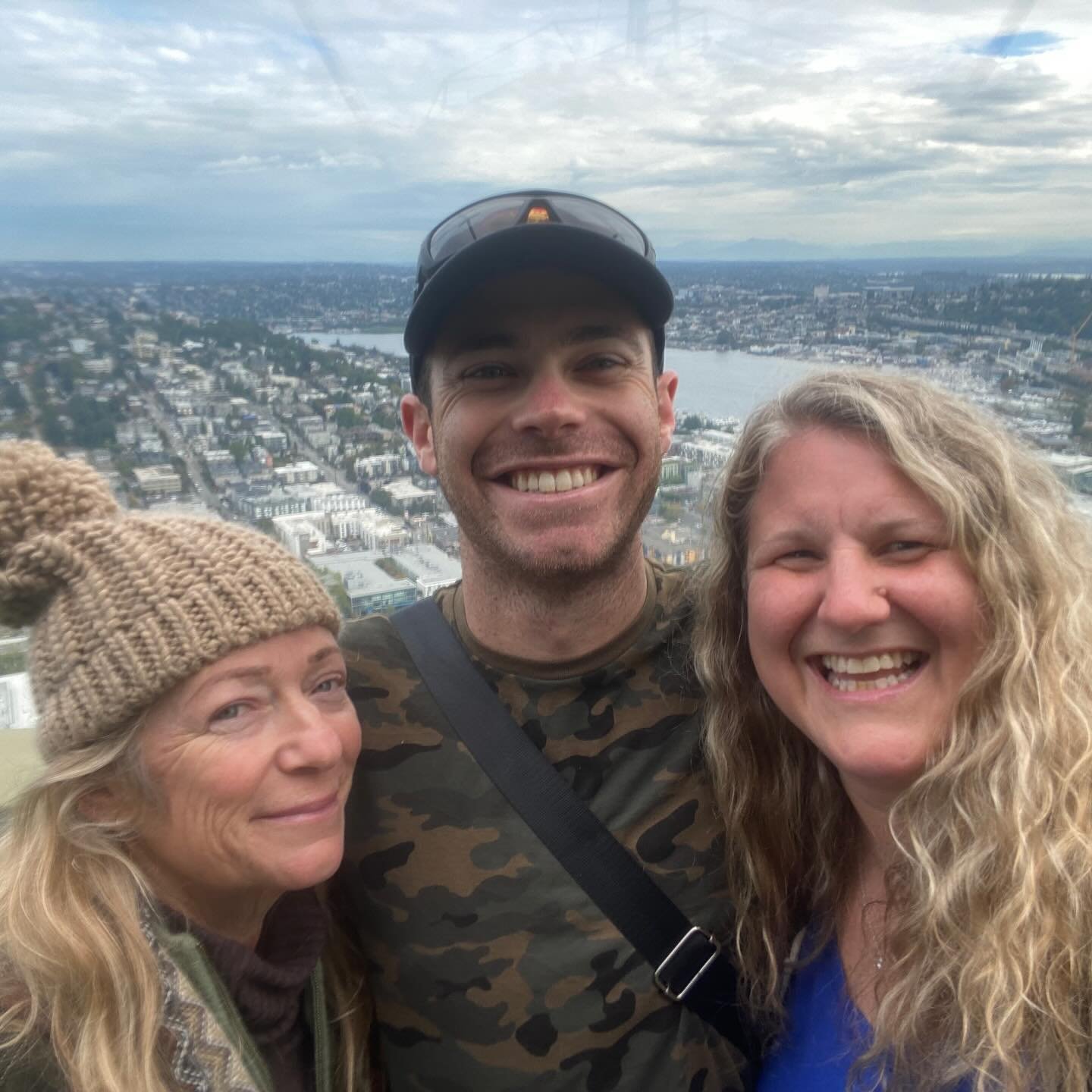 While at the top of the Space Needle, you can lean into breathtaking views through floor-to-forever glass on their unique glass benches, though I personally had trouble with that due to my fear of heights. Sadly it was very cloudy on 9/22/21 so we co