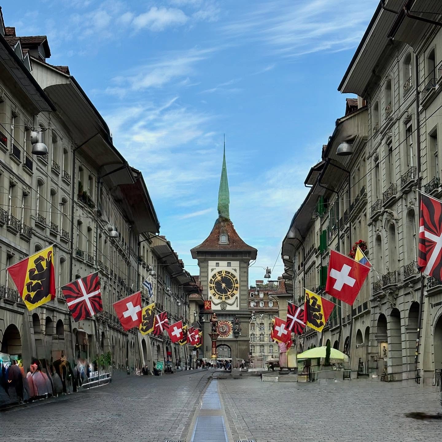 The last day of the family reunion on June 7th consisted of exploring the city of Bern, the de facto capital of Switzerland, referred to as the federal city. It is known for its medieval history, clock towers, and churches. The most notable is the Zy