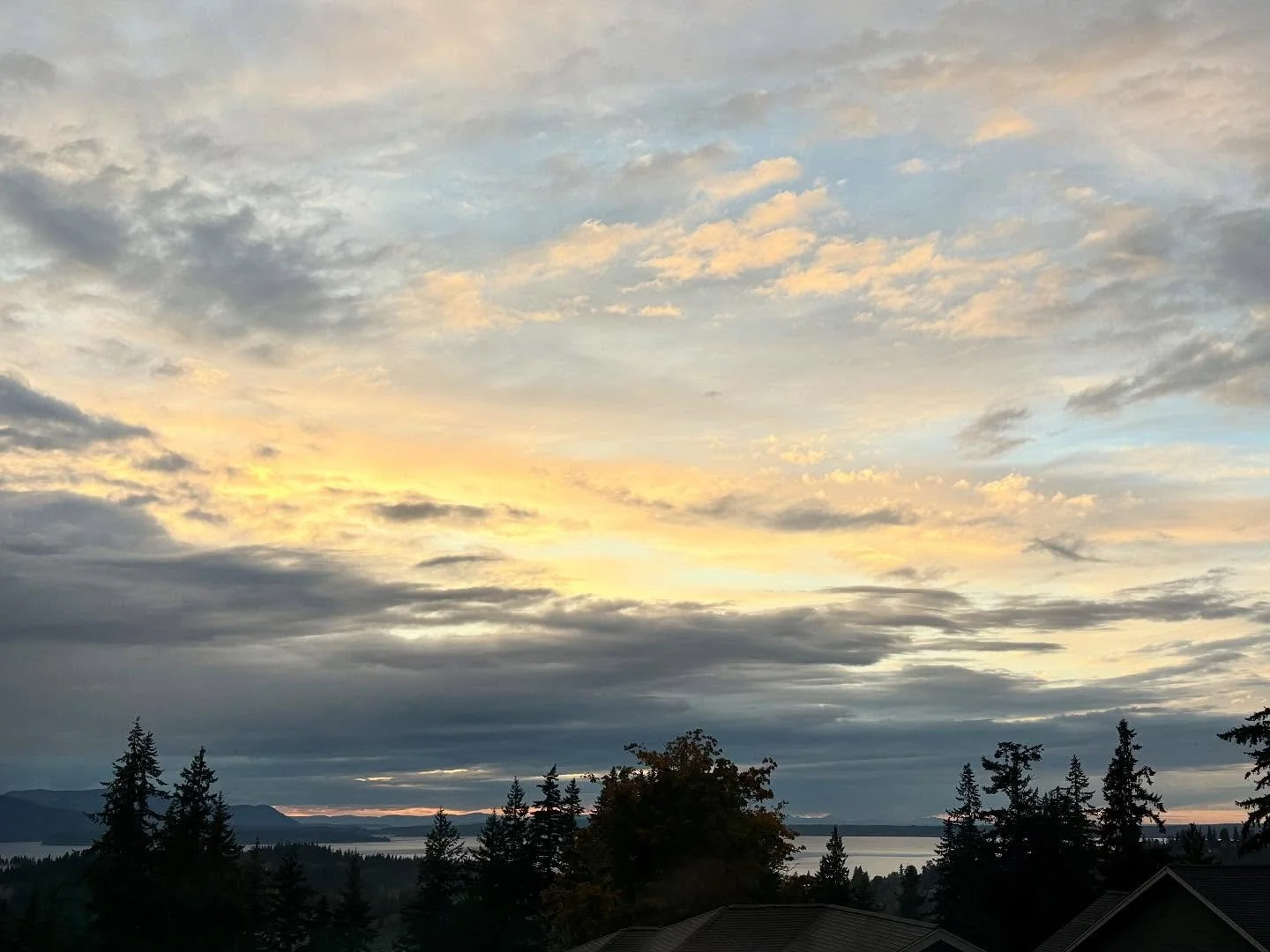 I have some catching up to do on October sunsets. This was from 10/12 and despite the gray clouds, I enjoyed seeing the patches of pastel colors peaking through. 🌅