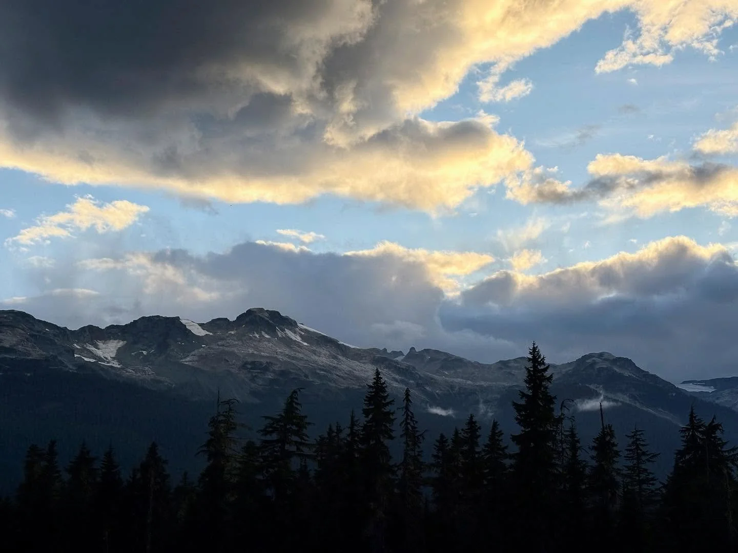 Sea To Sky Highway Van Rally
Day 4 &mdash; Part 12
The clouds put on quite the show my last night in Whistler! Between the cloud formations, the mountains, the trees, and the sunset pastel colors, it was a lovely sight to bear witness to and the perf