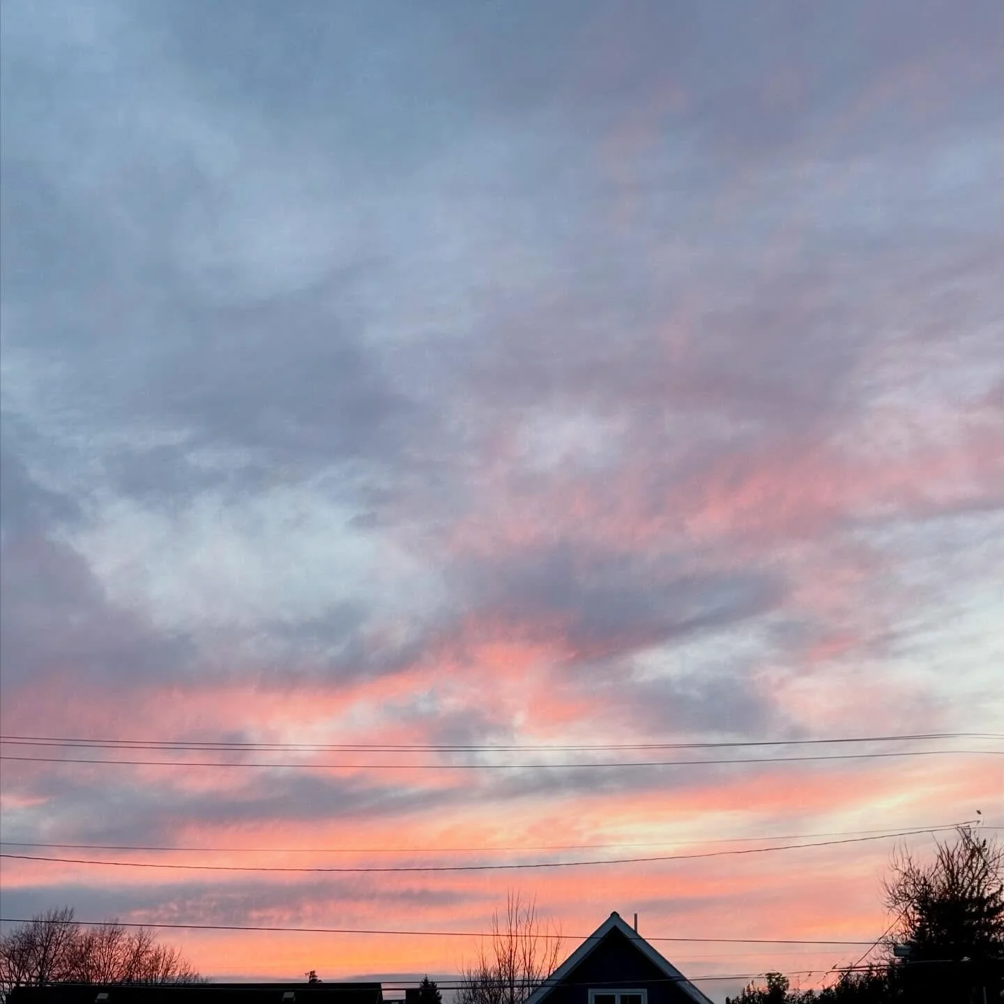 I was out playing trivia so I missed the sunset from my home but still got to see the clouds light up a lovely pink! 🌅🩷