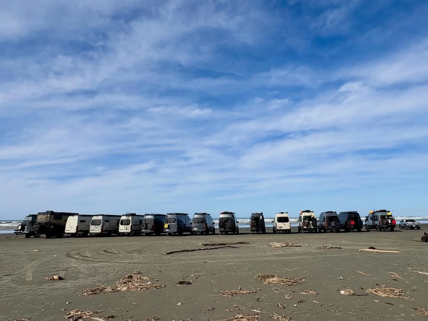 Copalis Beach Van Rally
Sprinter Owners Group
Day 2 &mdash; February 28, 2026 &mdash; Part 1

The second day of the van rally started with a fabulous presentation by @sarpinz on recovery if your van gets stuck in sand or mud. We took all our vans ont