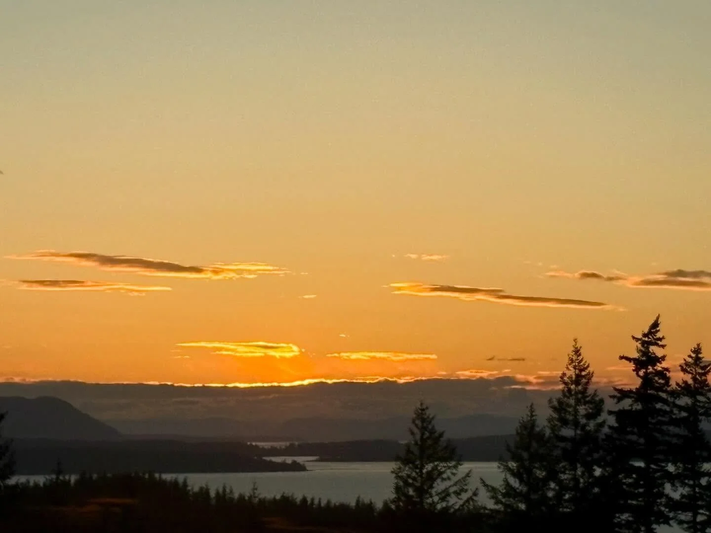 It was quite the bright orange sunset last night (3/21/26)! I&rsquo;m loving that the sun is now setting over the islands, which happens every spring and autumn. There was a thick layer of clouds that hovered over the islands and bay that didn&rsquo;