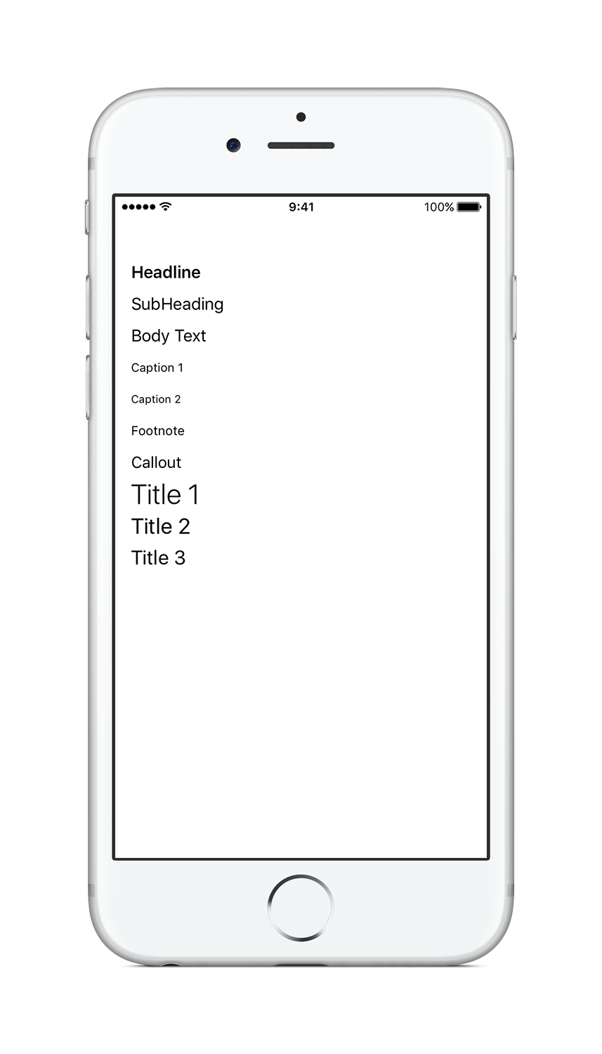 Text Styles in iOS 9