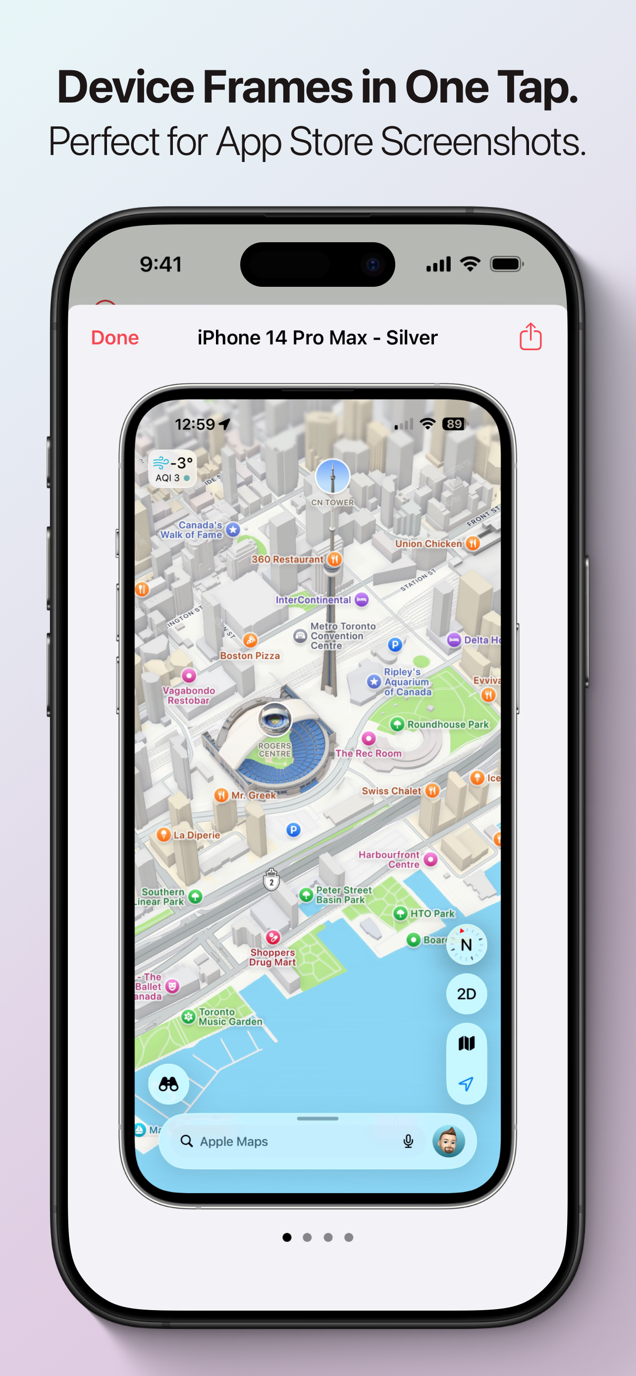 Device framing on iPhone