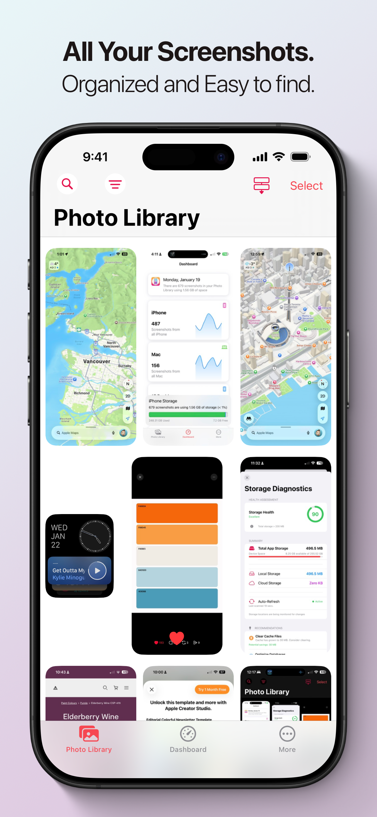 Screenshot library on iPhone