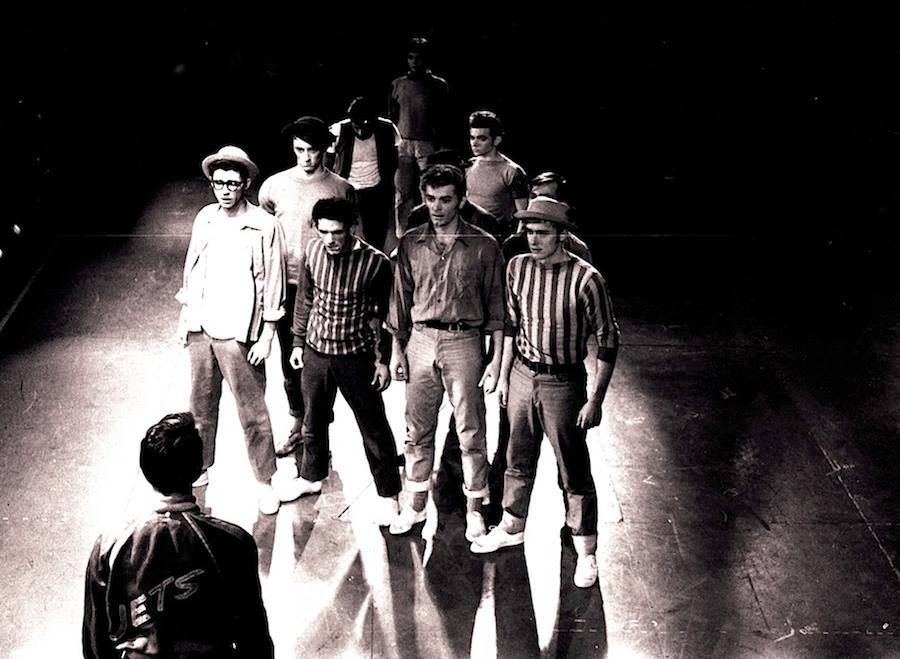 in rehearsal for Original production of "West Side Story"