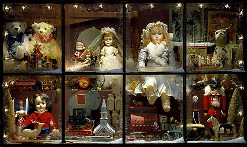 Christmas Behind the scenes of a nostalgic window.