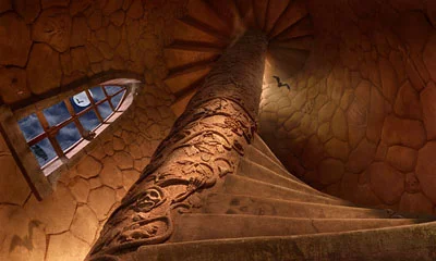 On A Scary Scary Night Creating a spooky spiral staircase.