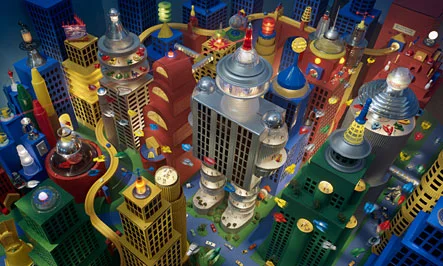 Dream Machine Constructing a cardboard city. 