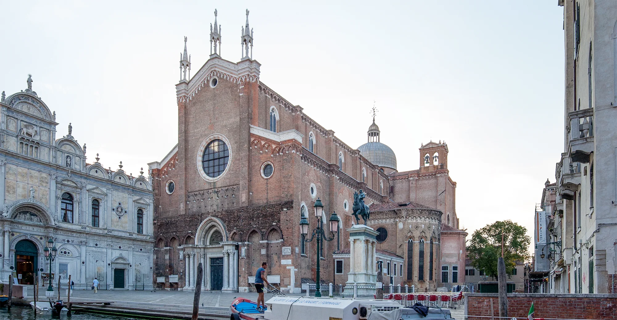 A three-picture, computer assisted panorama of the campo San Giovanni e Paolo. 