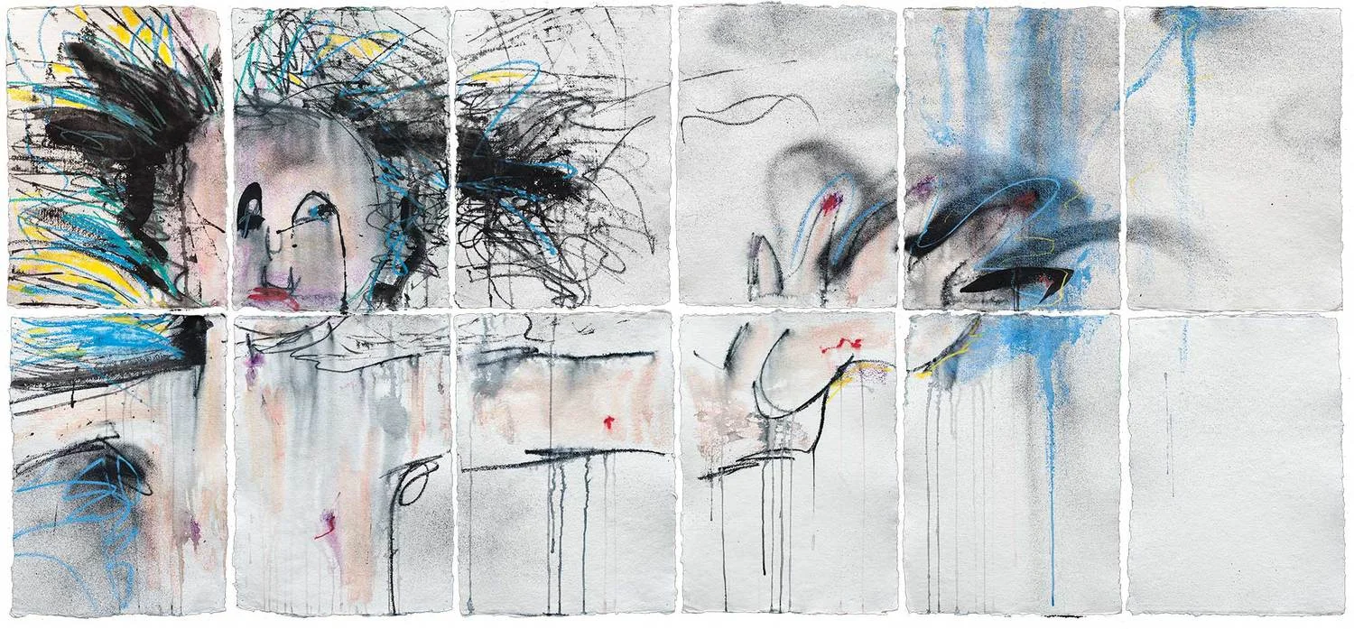 Gouache, aquarelle, spray paint on paper 33.5x72 in / 85x183 cm 2013 