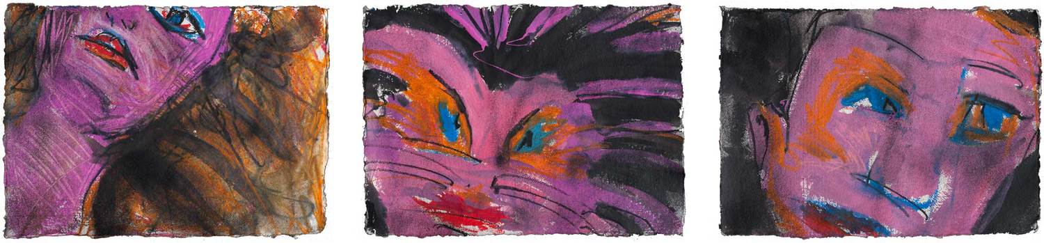 Gouache, aquarelle crayon and spray paint on paper 50.25x12 in / 128x30.5 cm 2013 