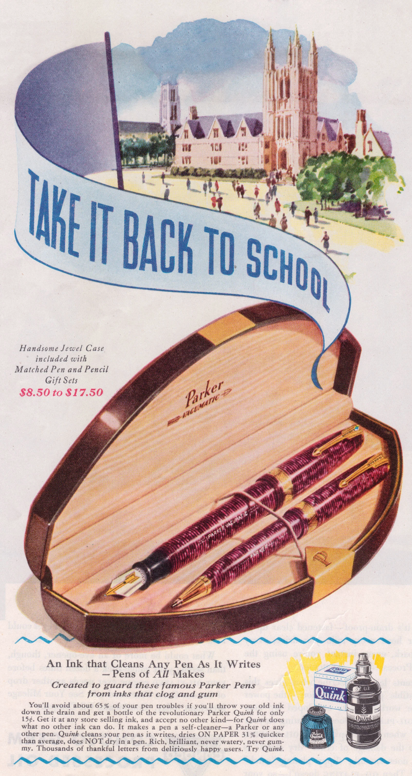 A 1939 parker vacuumatic ad.