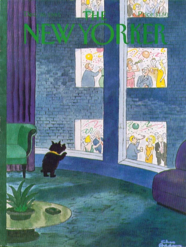  New Yorker cover Charles Addams | New Year's 12/30 1985