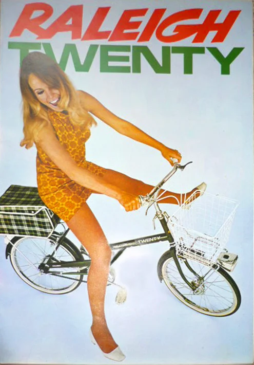 Ad for the Raleigh Twenty, the small-wheeled folder