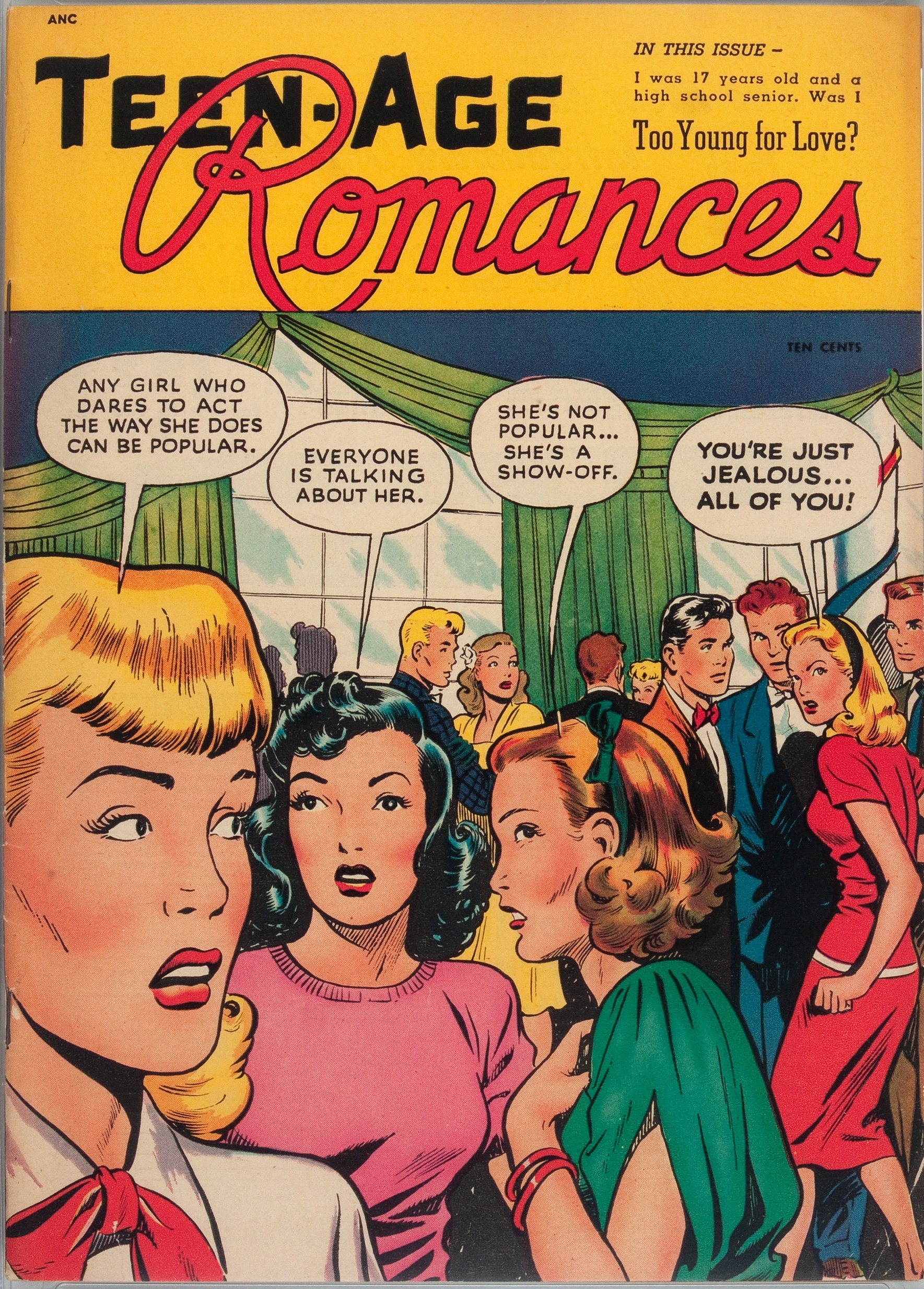 Too young for love? Teen-age Romances comic book 1949