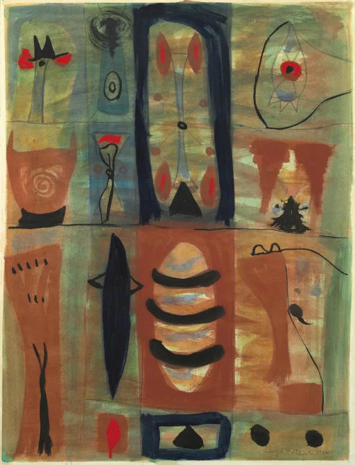 Mood Indigo 1946, Adolph Gottlieb. Gouache, watercolor and graphite on paper . 25½ x 19½ in. (64.7 x 49.5 cm.) 