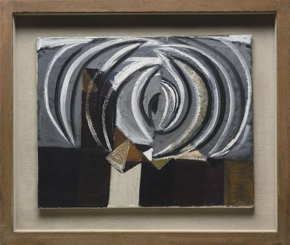 SIR TERRY FROST (1915 - 2003) BLACK AND WHITE SEA. MOVEMENT, 1951 oil on canvas 16 x 20 inches via