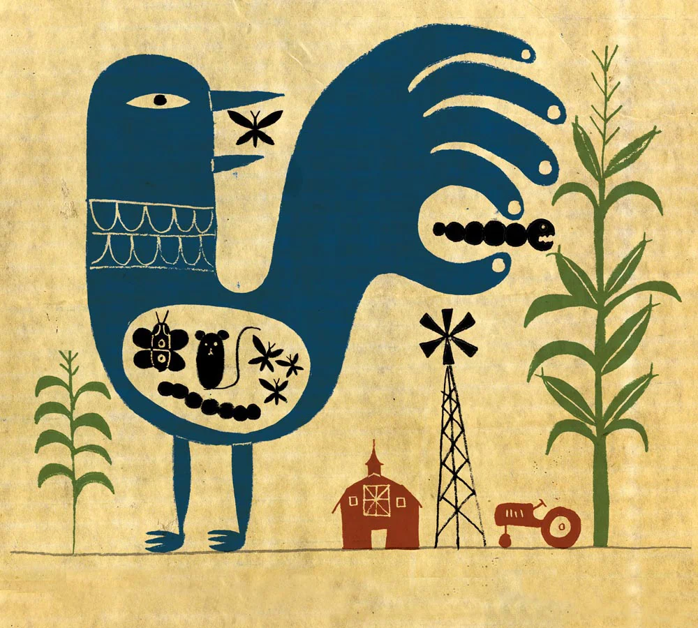 What do birds do for us by David Plunkert. Audubon Magazine.