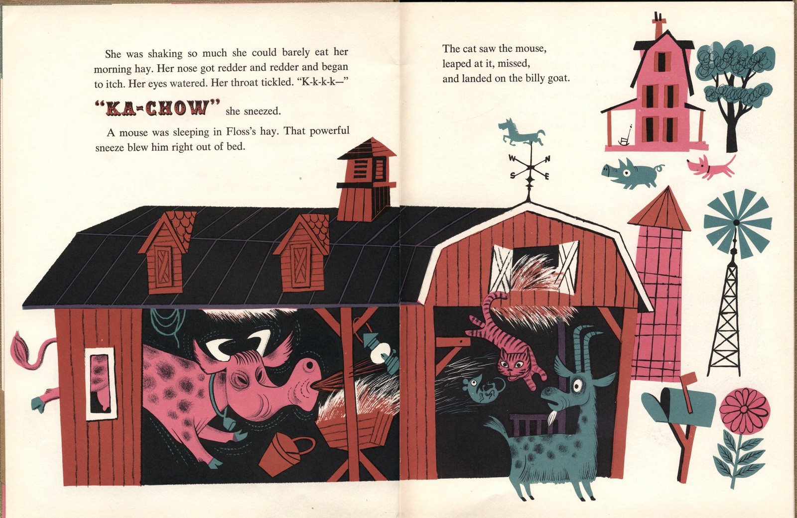 Jim Flora | The Day the Cow Sneezed via Stickers and Stuff