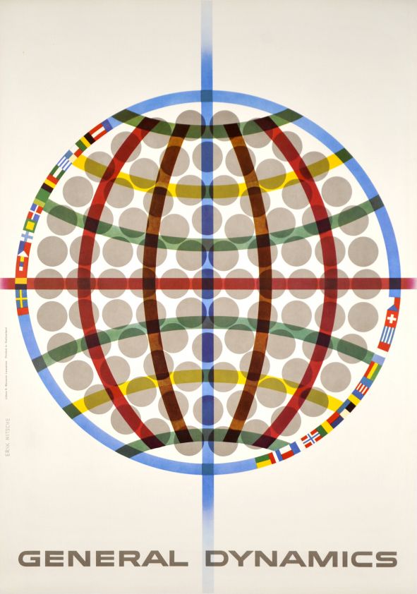 Poster for General Dynamics (Triga around the world, General Atomic) 1960