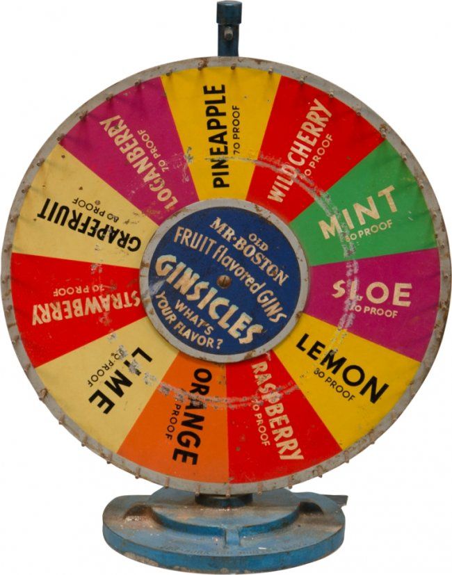 Vintage Prohibition-Era GINSICLES Roulette Wheel by Ben-Burk Inc