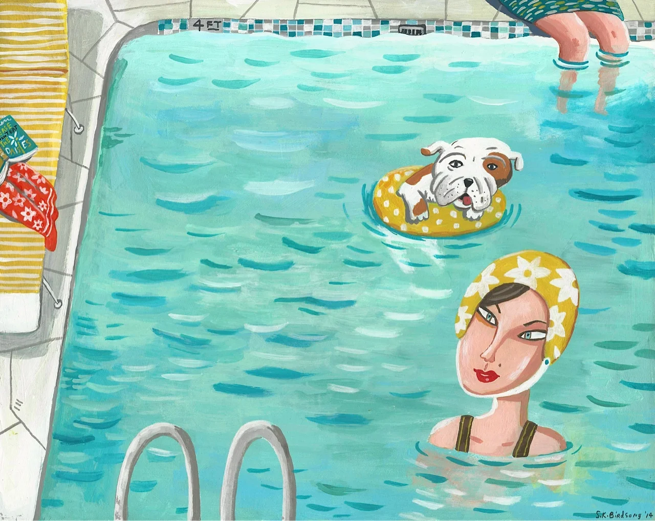 Miss Eve Hawkins & Tubby. Limited edition print available for a limited time on Etsy.
