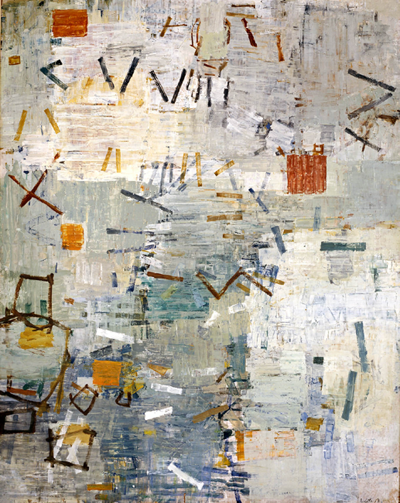 Il miracolo 1957-1958, oil on (composition board) (159.6 x 127.0 cm) via