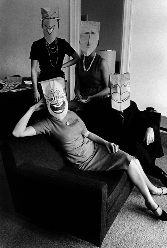 Photo by Inge Morath: Saul Steinberg Masks (c. 1960)