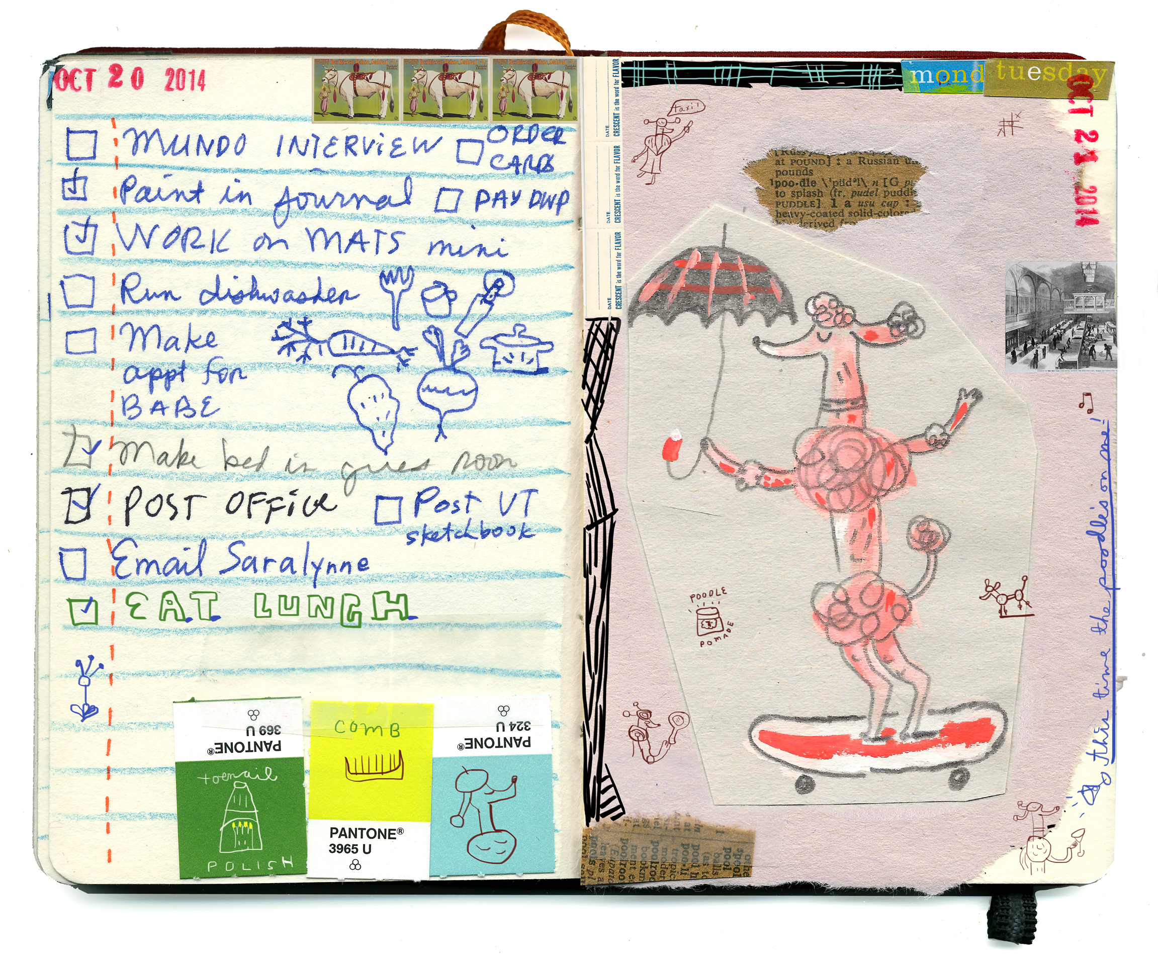 Pink paper poodle