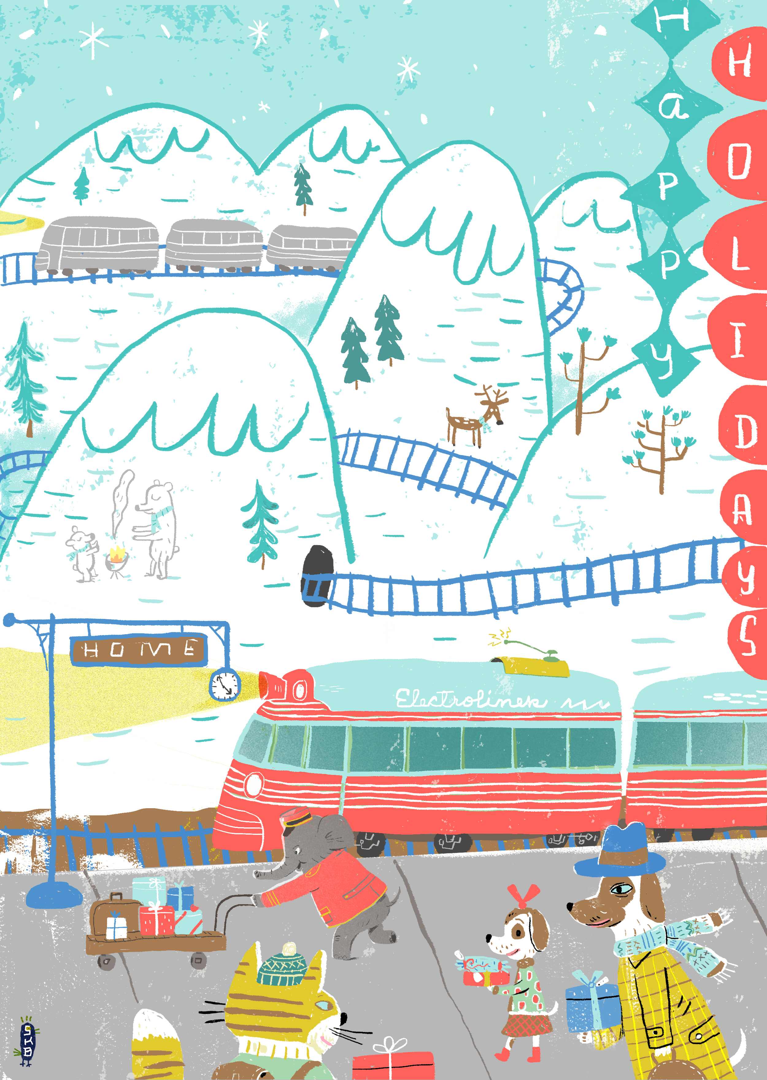 Home for the holidays card design