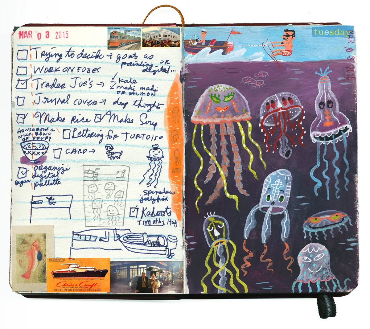 Spineless jellyfish sketchbook
